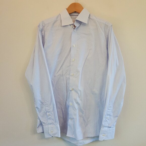 Eton Shirt Men 41/ 16 Blue Slim Fit Signature Twill Button Up Business Casual
